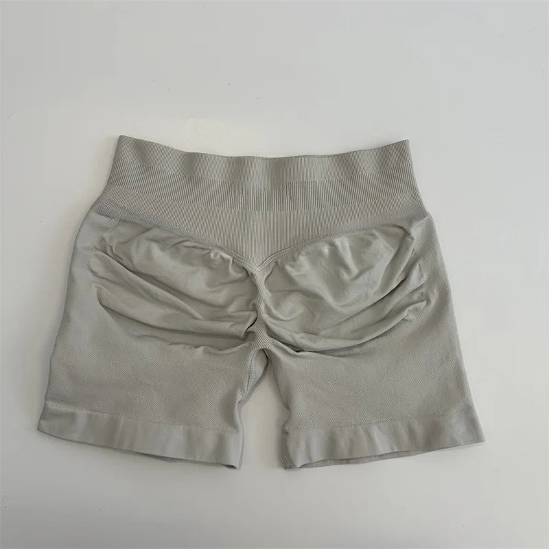 Yoga Shorts Low Ribbed Waist Band Yoga Shorts Seamless Scrunch Bum Workout Gym Shorts Booty Hight Stretch Running Shorts
