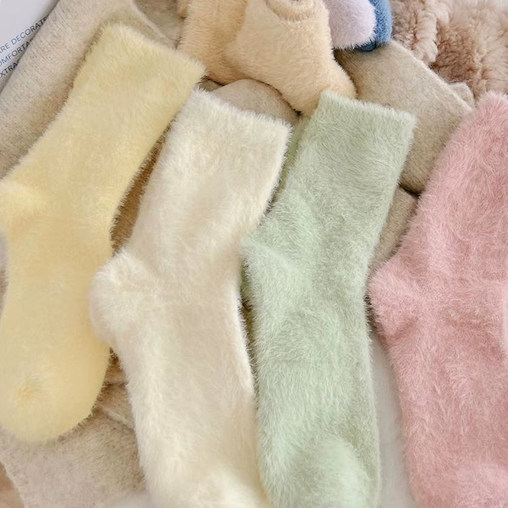 2 Pairs Cute Cow Spots Print Socks, Thickened & Warm Coral Fleece Socks, Women'S Stockings & Hosiery