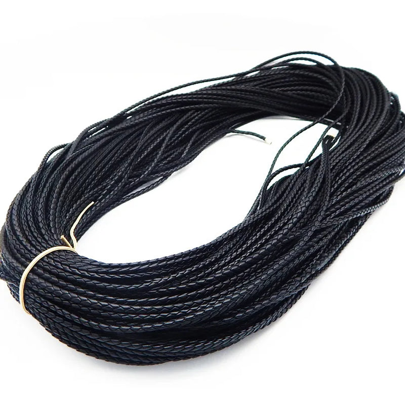 5M 3/4/6Mm Braided Leather Cord Rope Strip Thread for DIY Pendant Neck Weaving Bracelet Jewelry Making Supplies Crafts Accessory