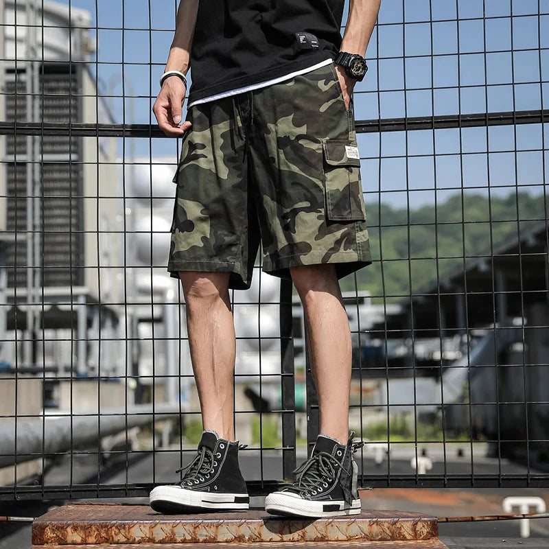 Men'S Camouflage Cargo Shorts Loose Fit Multi-Pocket Tactical Shorts Casual Streetwear Summer Beach Shorts with Utility Pockets