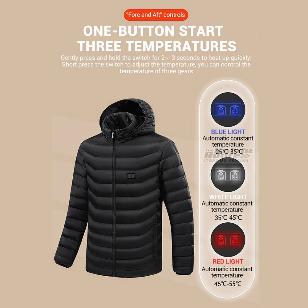 21 Areas Heated Jacket Winter Men'S Women'S Motorcycle Jacket USB Electric Heating Jacket Heated Vest Moto Thermal Clothing Coat