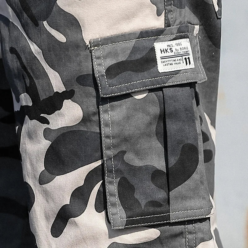 Men'S Camouflage Cargo Shorts Loose Fit Multi-Pocket Tactical Shorts Casual Streetwear Summer Beach Shorts with Utility Pockets