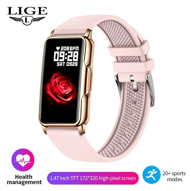 Smart Watch Women Full Touch Screen Bluetooth Call IP67 Waterproof Sports Fitness Tracker Smartwatch Women