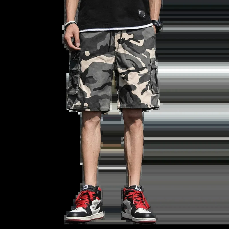 Men'S Camouflage Cargo Shorts Loose Fit Multi-Pocket Tactical Shorts Casual Streetwear Summer Beach Shorts with Utility Pockets