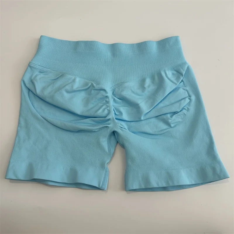 Yoga Shorts Low Ribbed Waist Band Yoga Shorts Seamless Scrunch Bum Workout Gym Shorts Booty Hight Stretch Running Shorts